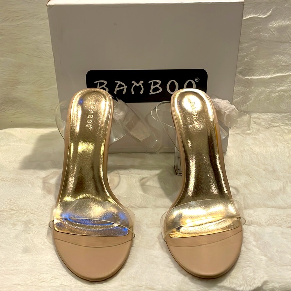 Bamboo Nude Clear Pumps. Size 10. New item! Ankle Strap. Comfortable.